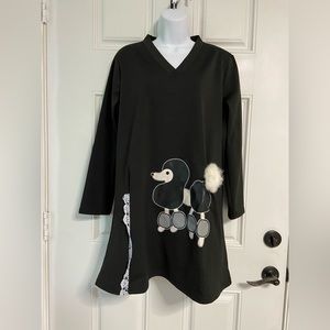 D2- POODLE Novelty C-Neck Sweater Dress